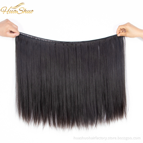 Huashuo Double Drawn Vendors Different Grade Raw Unprocessed Silky Straight Wholesale Human Cuticle Aligned Virgin Hair
